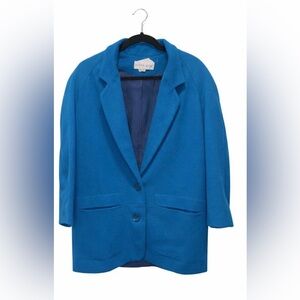 Kristen Blake Teal Wool Blazer Jacket Size 10 | Classic Tailored Coat